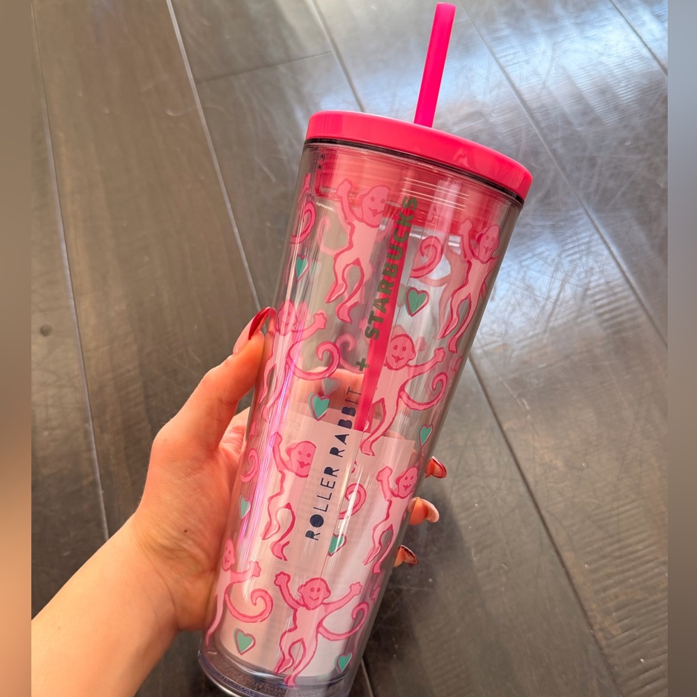 Starbucks x Roller Rabbit Pink Tumbler